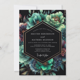 Invitación Boda Flor de Emerald Noir