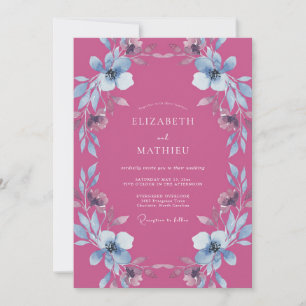 Invitación Boda Flor de Ensueño Fucsia
