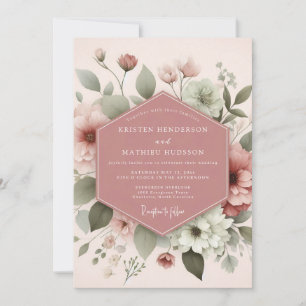 Invitación Boda Flor de Ensueño Rubor