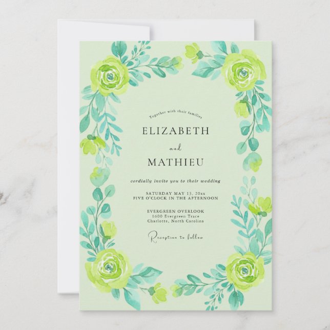 Invitación Boda Flor de Espuma de Lima (Anverso)