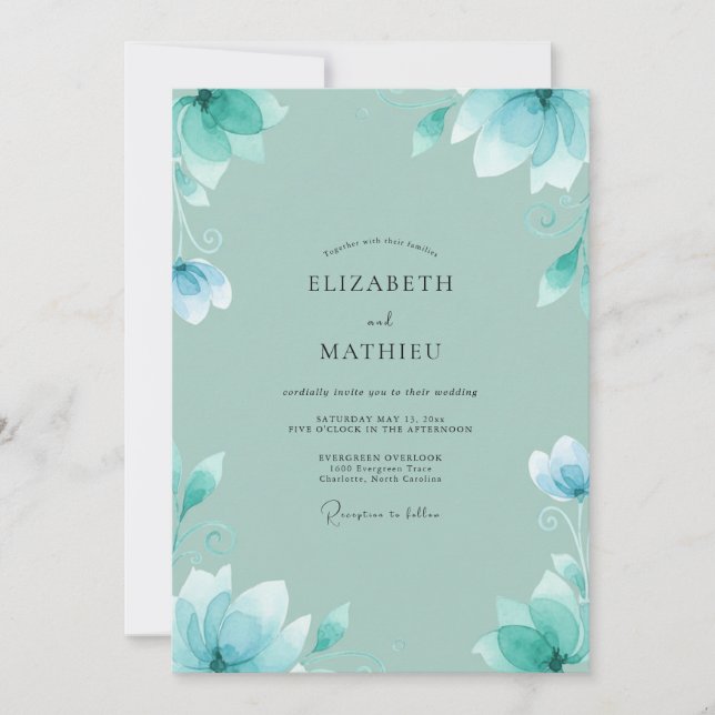 Invitación Boda Flor de Espuma de Mar (Anverso)