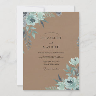 Invitación Boda Flor de Espuma de Mar Terrosa