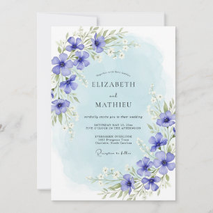Invitación Boda Flor de Flor de Vinca menor