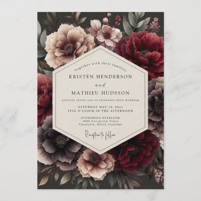 Invitación Boda Flor de Garnata Barroca (Anverso)