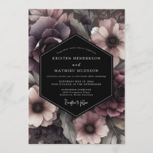 Invitación Boda Flor de Gótico Ciruela