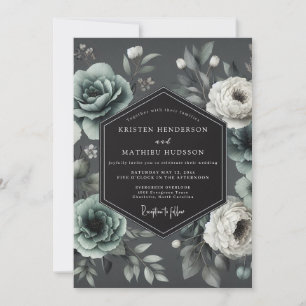 Invitación Boda Flor de Helleboro de Carbón