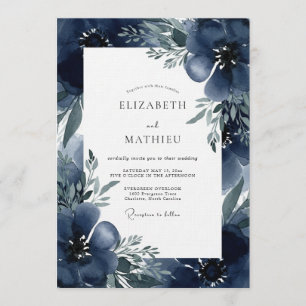 Invitación Boda Flor de Indigo Malhumorado