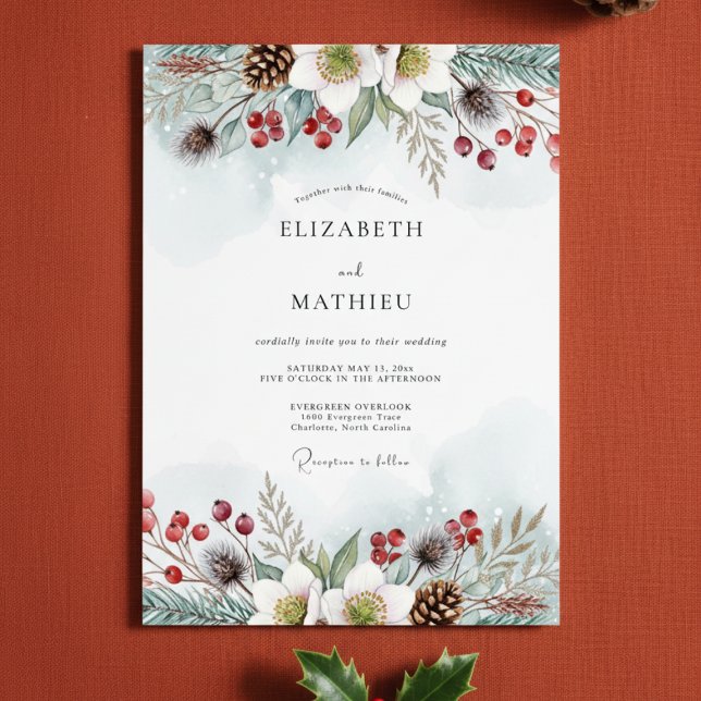 Invitación Boda Flor de Invierno Azul (Subido por el creador)