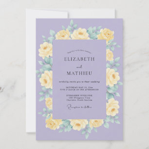 Invitación Boda Flor de Lila Amarillo