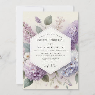 Invitación Boda Flor de Lila Brumosa