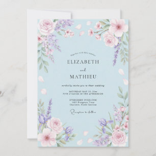 Invitación Boda Flor de Lila Centaurea