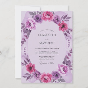 Invitación Boda Flor de Lila Magenta