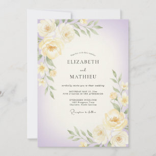 Invitación Boda Flor de Lila Mantequilla