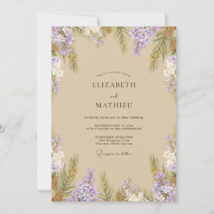 Invitación Boda Flor de Lila Tostada