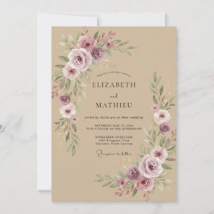 Invitación Boda Flor de Lila Tostada