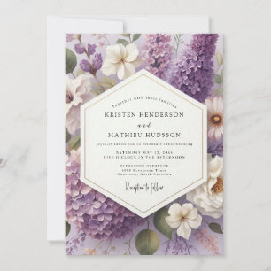Invitación Boda Flor de Lilac Pintoresca