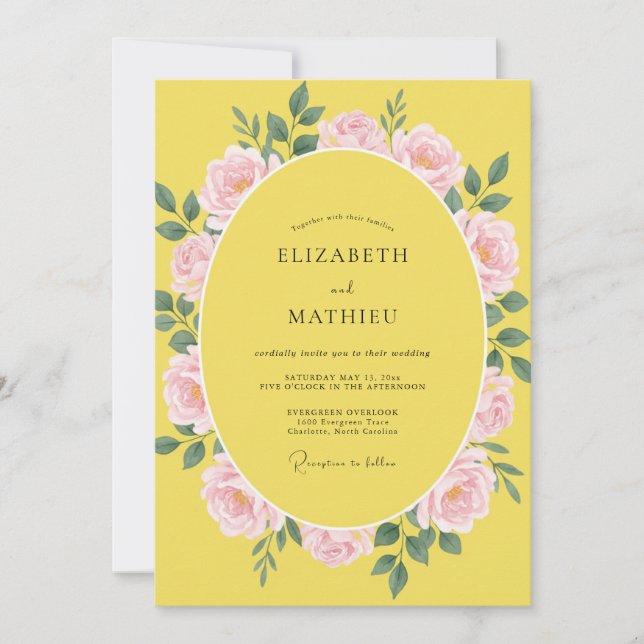 Invitación Boda Flor de Limón Soleado (Anverso)