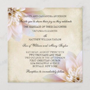 Invitación Boda Flor de Loto Blanca Rosa