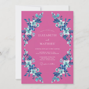 Invitación Boda Flor de Magenta Azure