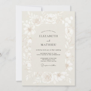 Invitación Boda Flor de Marfil Elegante