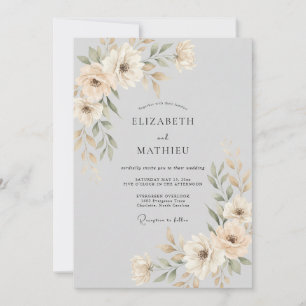 Invitación Boda Flor de Marfil Etérea