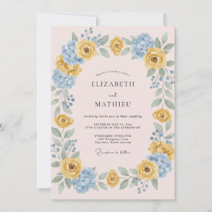 Invitación Boda Flor de Melocotón Amarillo