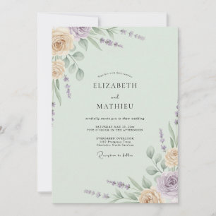 Invitación Boda Flor de Melocotón Espuma de Mar