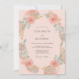 Invitación Boda Flor de Melocotón Pintoresca