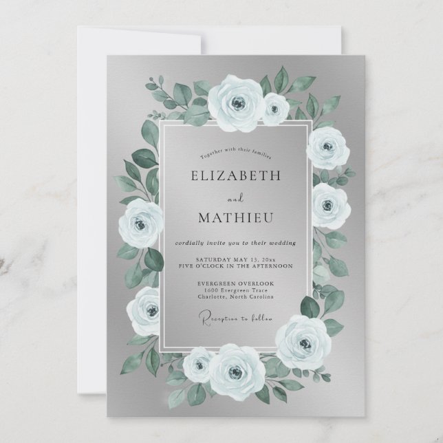 Invitación Boda Flor de Menta (Anverso)