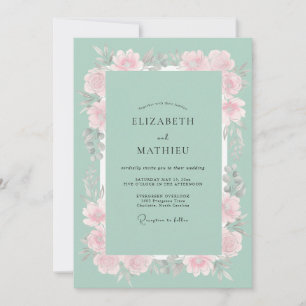 Invitación Boda Flor de Menta Rosa