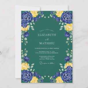 Invitación Boda Flor de Mostaza Índigo