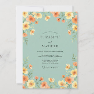 Invitación Boda Flor de Naranja Espuma de Mar