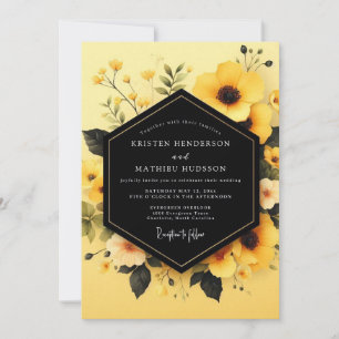 Invitación Boda Flor de Obsidiana Amarilla