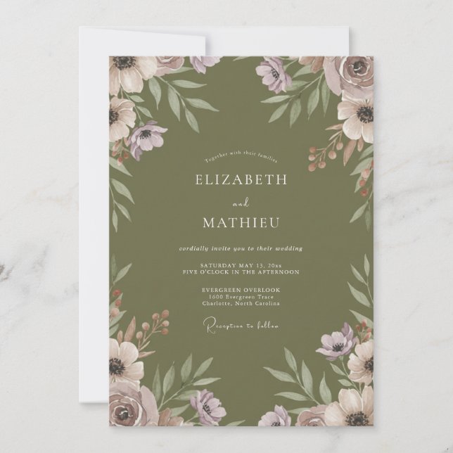 Invitación Boda Flor de Olivo (Anverso)