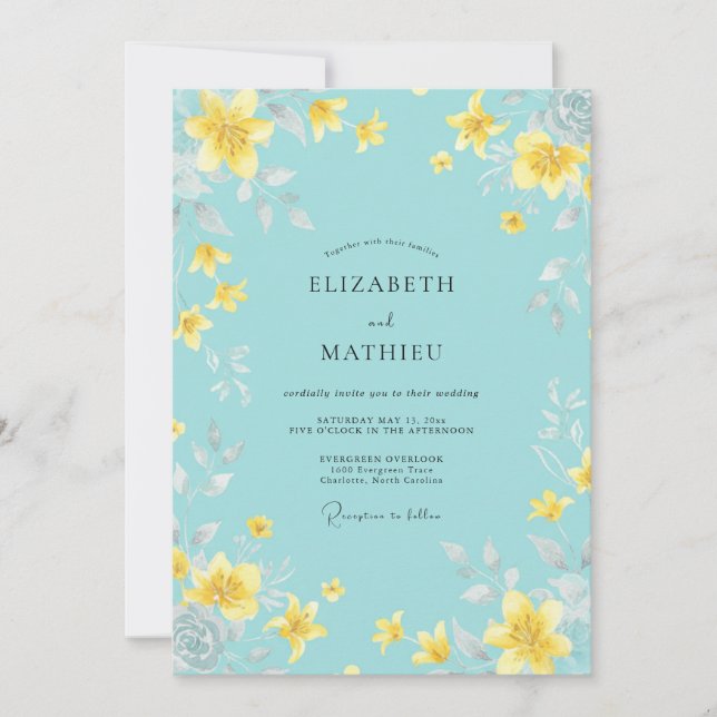 Invitación Boda Flor de Oro del Cielo (Anverso)