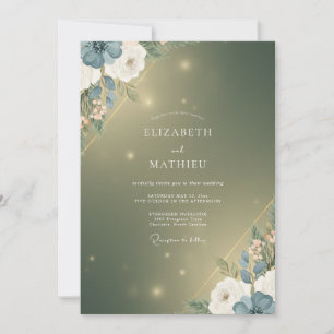 Invitación Boda Flor de Oro Musgo