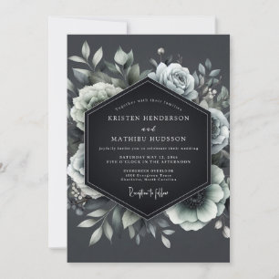 Invitación Boda Flor de Penumbra de Carbón