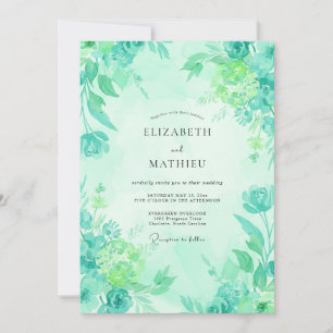 Invitación Boda Flor de Pintura Espuma de Mar