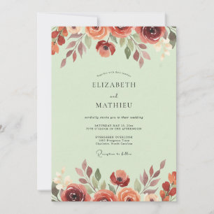 Invitación Boda Flor de Pistacho de Terracota