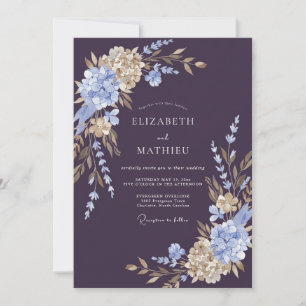 Invitación Boda Flor de Plum Periwinkle