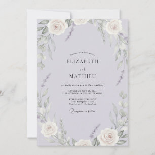 Invitación Boda Flor de Púrpura Polvorienta