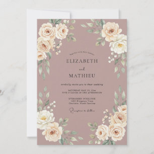 Invitación Boda Flor de Rosa Malva