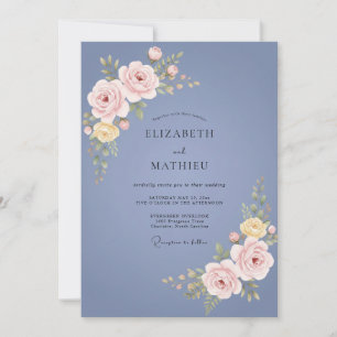 Invitación Boda Flor de Rosa Pizarra