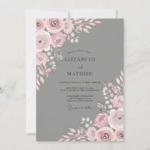 Invitación Boda Flor de Rosa Polvorienta