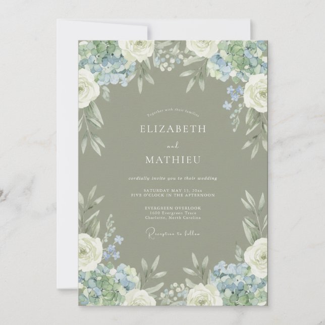 Invitación Boda Flor de Salvia (Anverso)