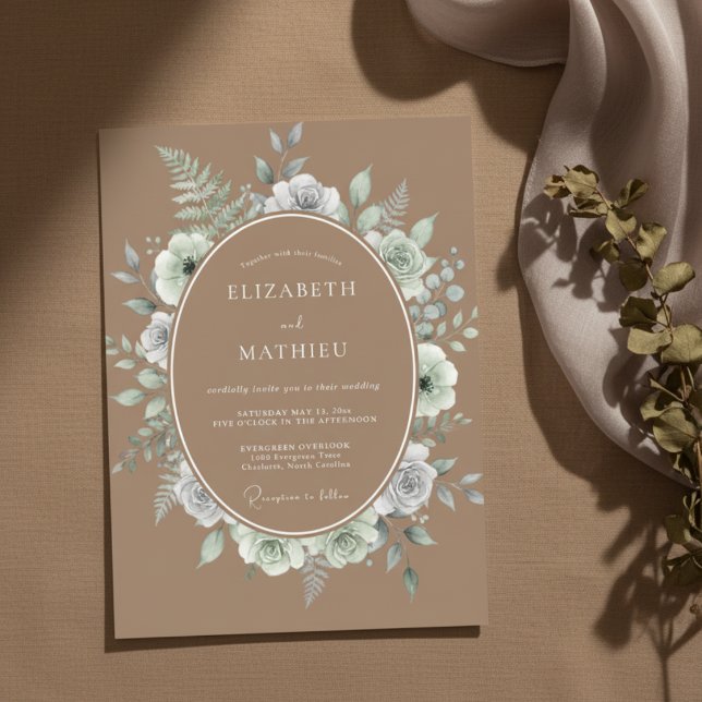 Invitación Boda Flor de Salvia Verde (Subido por el creador)