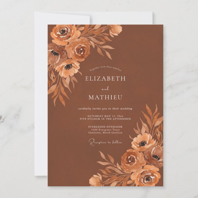 Invitación Boda Flor de Siena (Anverso)