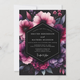 Invitación Boda Flor de Sombra Magenta