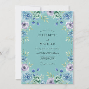 Invitación Boda Flor de Susurro Turquesa