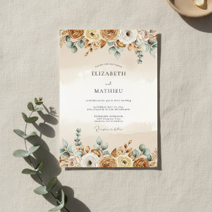 Invitación Boda Flor de Tan Rústico